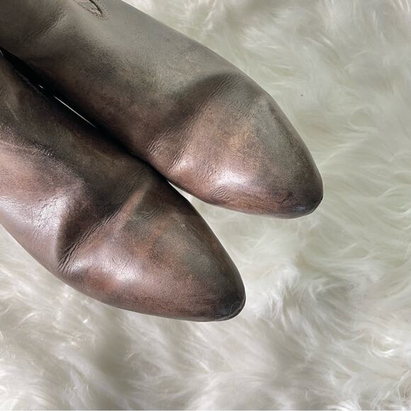 Freebird by Steven | FB Womens Dane Brown Leather Heeled Booties Boots Pull-On 7 - Picture 4 of 9